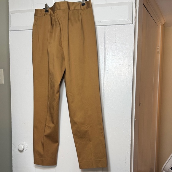 EUC Beautiful Jones New York Women's Camel Trousers Snap ZipFront Dry Cleaned - Picture 2 of 7